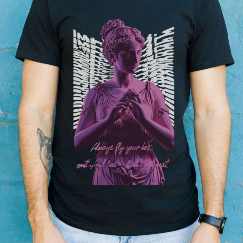 Unisex Oversize 24/1 Penye DTF Baskılı Tişört - DTF97 Unisex Oversize 24/1 Penye DTF Baskılı Tişört - DTF97