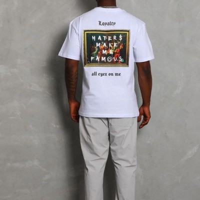 Unisex Oversize Baskılı Bisiklet Yaka T-Shirt - Beyaz Unisex Oversize Baskılı Bisiklet Yaka T-Shirt - Beyaz