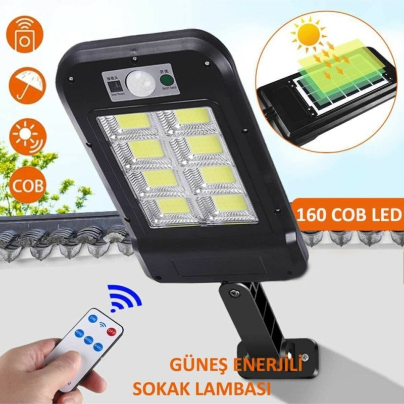 Uzaktan Kumandalı 160 Led Solar Bahçe Lambası