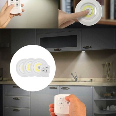Uzaktan Kumandalı Yapışkanlı 3'lü Led Spot Lamba Uzaktan Kumandalı Yapışkanlı 3'lü Led Spot Lamba