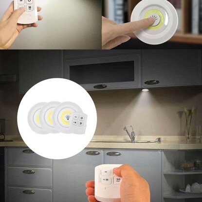 Uzaktan Kumandalı Yapışkanlı 3'lü Led Spot Lamba Uzaktan Kumandalı Yapışkanlı 3'lü Led Spot Lamba