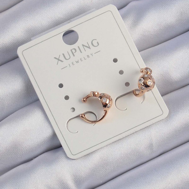 Xuping Rose Renk Zirkon Taşlı Bombeli Topçuk Earcuff Küpe Xuping Rose Renk Zirkon Taşlı Bombeli Topçuk Earcuff Küpe