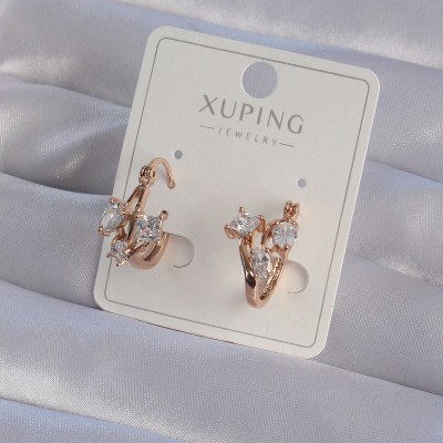XUPİNG Rose Renk Zirkon Taşlı Halka Küpe XUPİNG Rose Renk Zirkon Taşlı Halka Küpe
