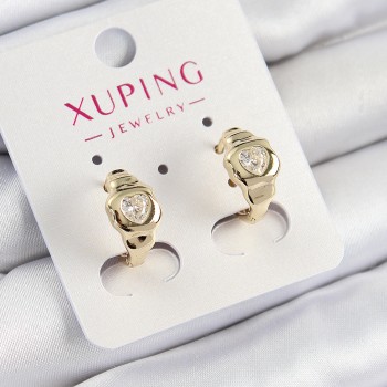 Xuping Zirkon Taşlı Kalp Model Gold Renk Kadın Küpe Xuping Zirkon Taşlı Kalp Model Gold Renk Kadın Küpe