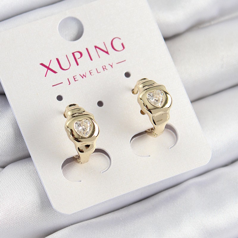 Xuping Zirkon Taşlı Kalp Model Gold Renk Kadın Küpe Xuping Zirkon Taşlı Kalp Model Gold Renk Kadın Küpe