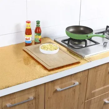 Yapışkanlı Gold Mutfak Tezgah Folyosu Yapışkanlı Gold Mutfak Tezgah Folyosu