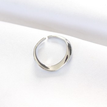 Yassı Silver Renk Ayarlanabilir Yüzük Yassı Silver Renk Ayarlanabilir Yüzük