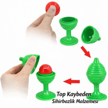 Yeşil Renk Sihirli Kupa Top Kaybetme Oyunu 7 cm Yeşil Renk Sihirli Kupa Top Kaybetme Oyunu 7 cm