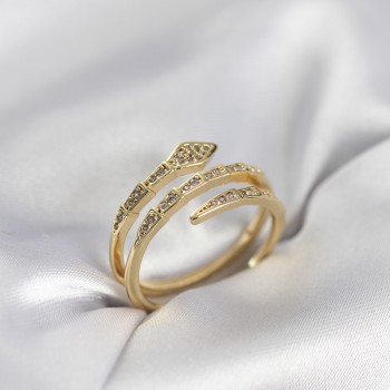 Yılan Model Gold Renk Zirkon Taşlı Kadın Yüzük Yılan Model Gold Renk Zirkon Taşlı Kadın Yüzük