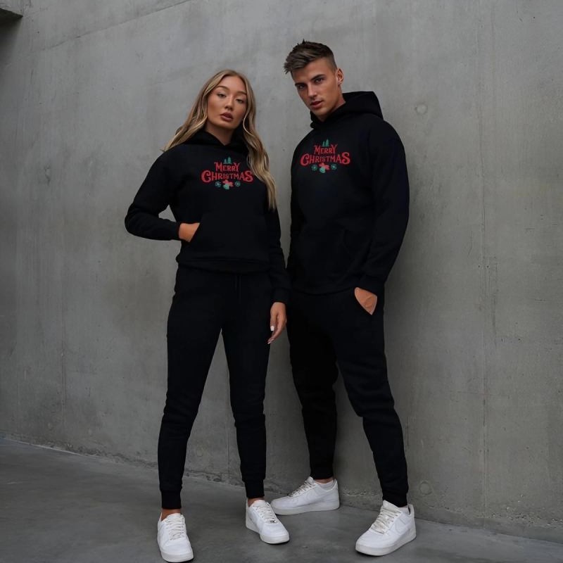 Yılbaşı Merry Christmas Baskılı Oversize Kapüşonlu Sweatshirt Hoodie - Siyah Yılbaşı Merry Christmas Baskılı Oversize Kapüşonlu Sweatshirt Hoodie - Siyah