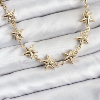 Yıldız Model Pirinç Gold Renk Kadın Kolye Yıldız Model Pirinç Gold Renk Kadın Kolye