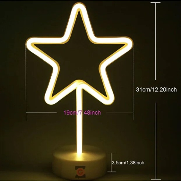 Yıldız Neon LED Lamba Yıldız Neon LED Lamba