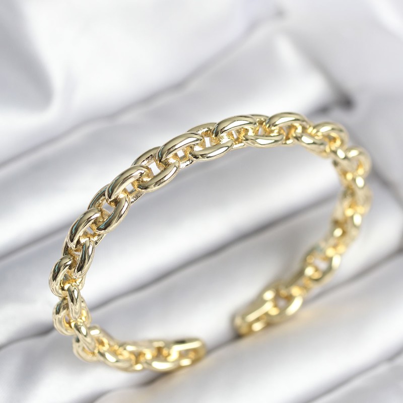 Zincir Model Gold Renk Pirinç Kadın Bileklik Zincir Model Gold Renk Pirinç Kadın Bileklik