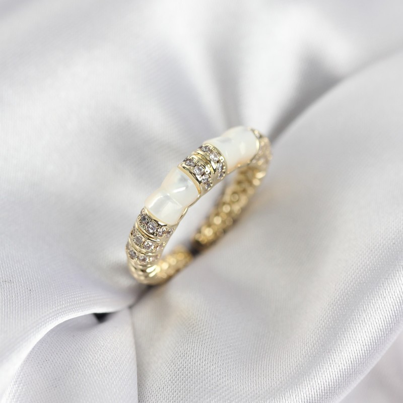 Zirkon Taşlı Kemik Model Gold Renk Kadın Yüzük Zirkon Taşlı Kemik Model Gold Renk Kadın Yüzük